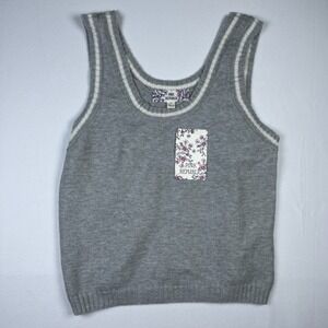 Pink Republic Tank Top Women's Medium Gray Rayon Knitted Scoop Neck Pullover